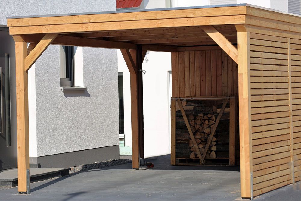 Bild eines Carports aus Holz